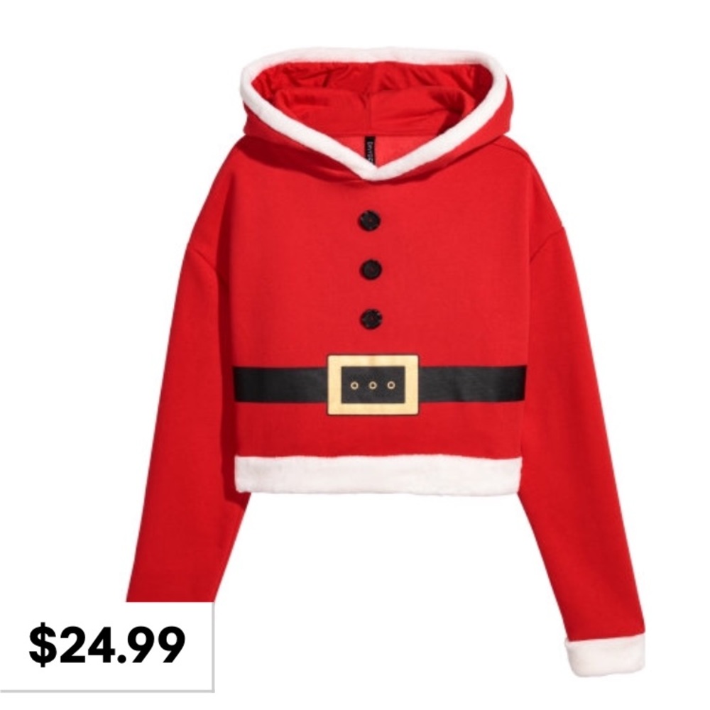 h&m cropped christmas sweater