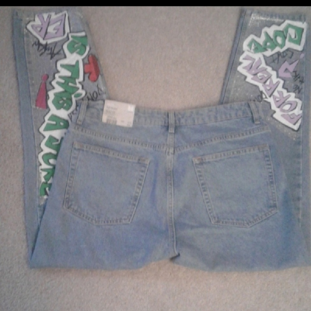 (32X30) 🎈NEW🎈 TOP SHOP MOTO MOM JEANS