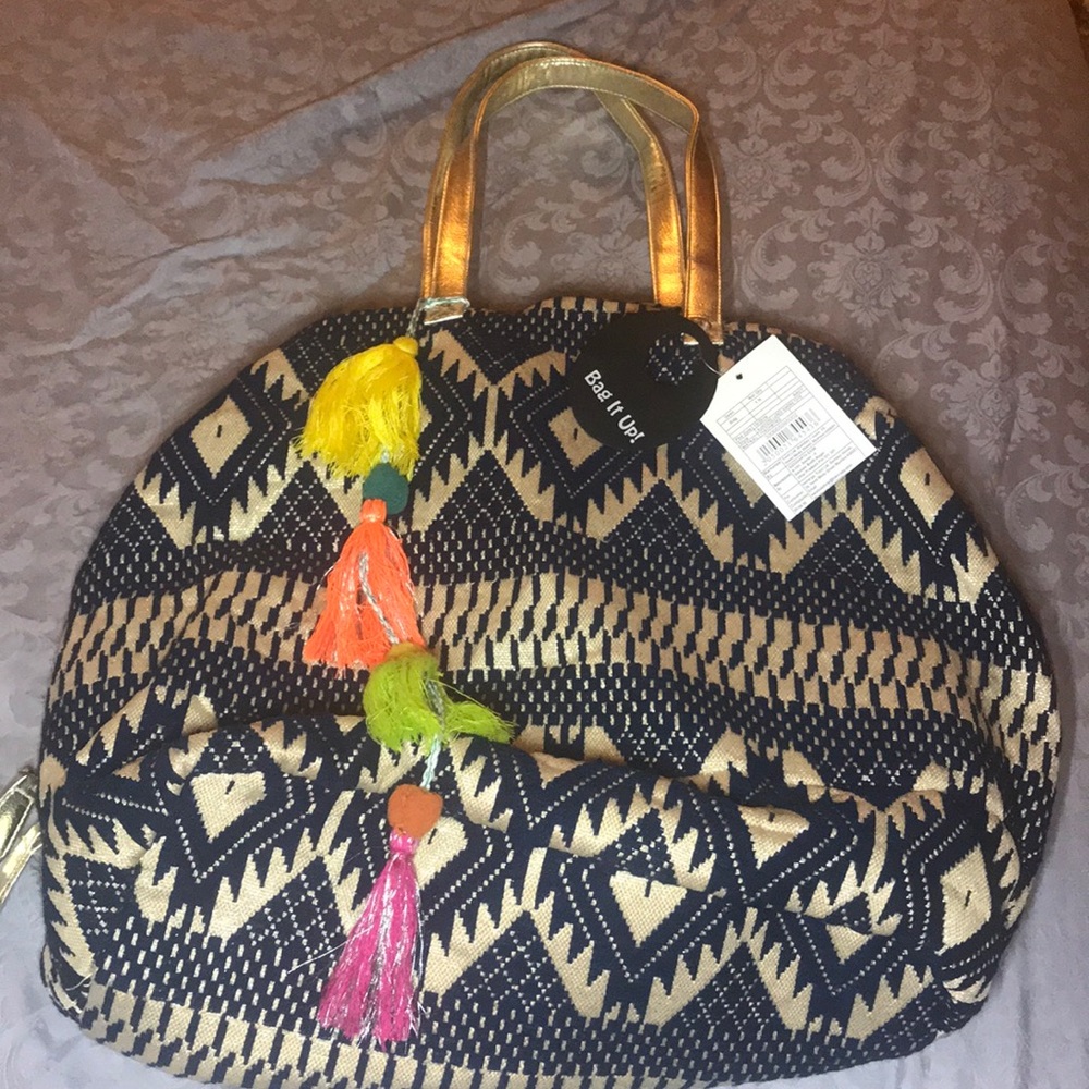 Indian style bag with colorful tassel