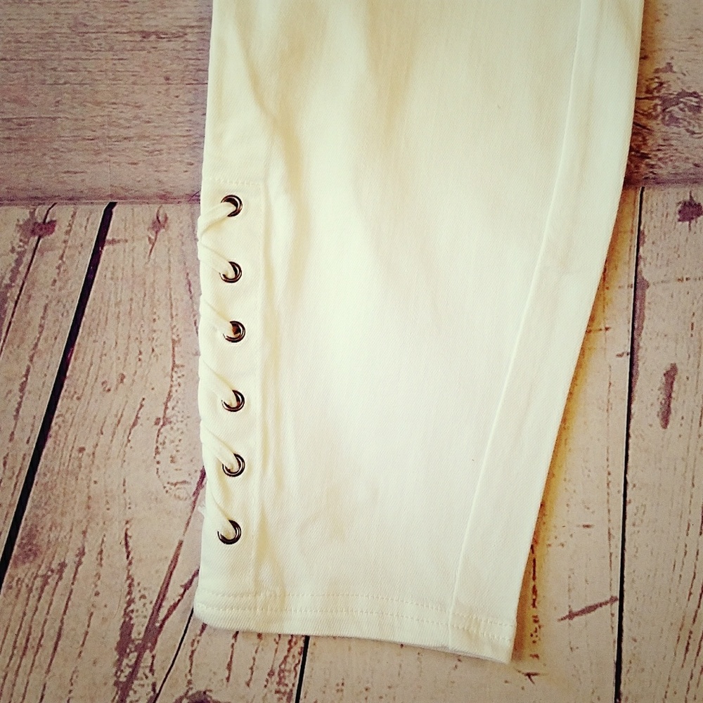 NWT 6th & Lane White Lace Up Skinny Jeans - Picture 6 of 8