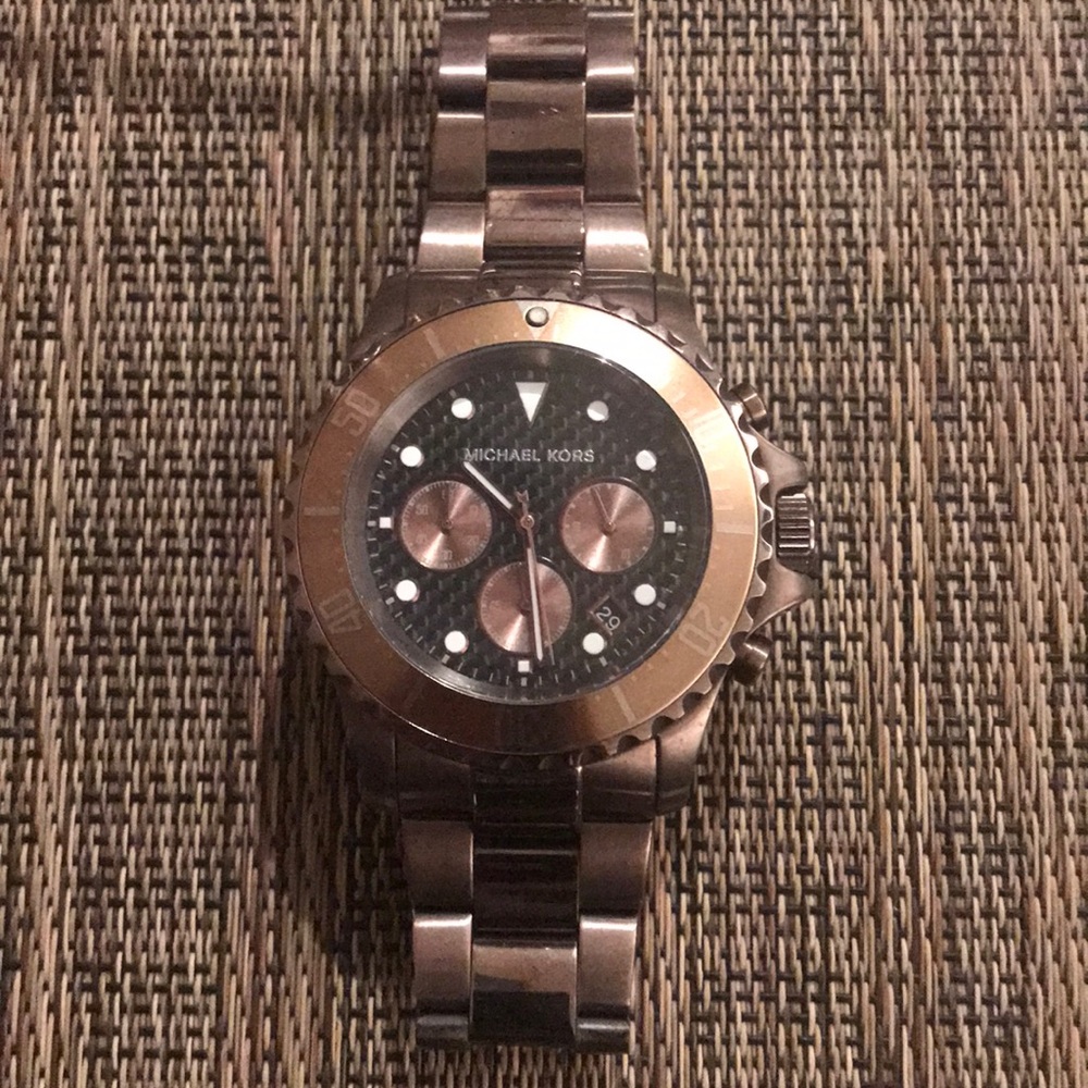 Men’s Michael Kors watch. Brown steel band.