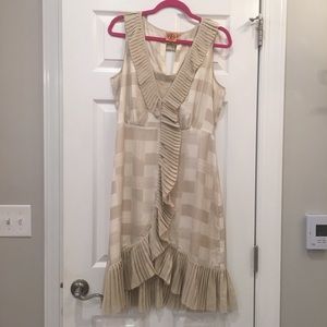 Plaid Ruffle Trim Dress