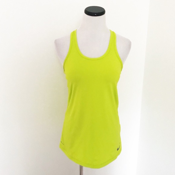 Nike Tops - NIKE Neon yellow Dri-fit Tank Top gym Athletic