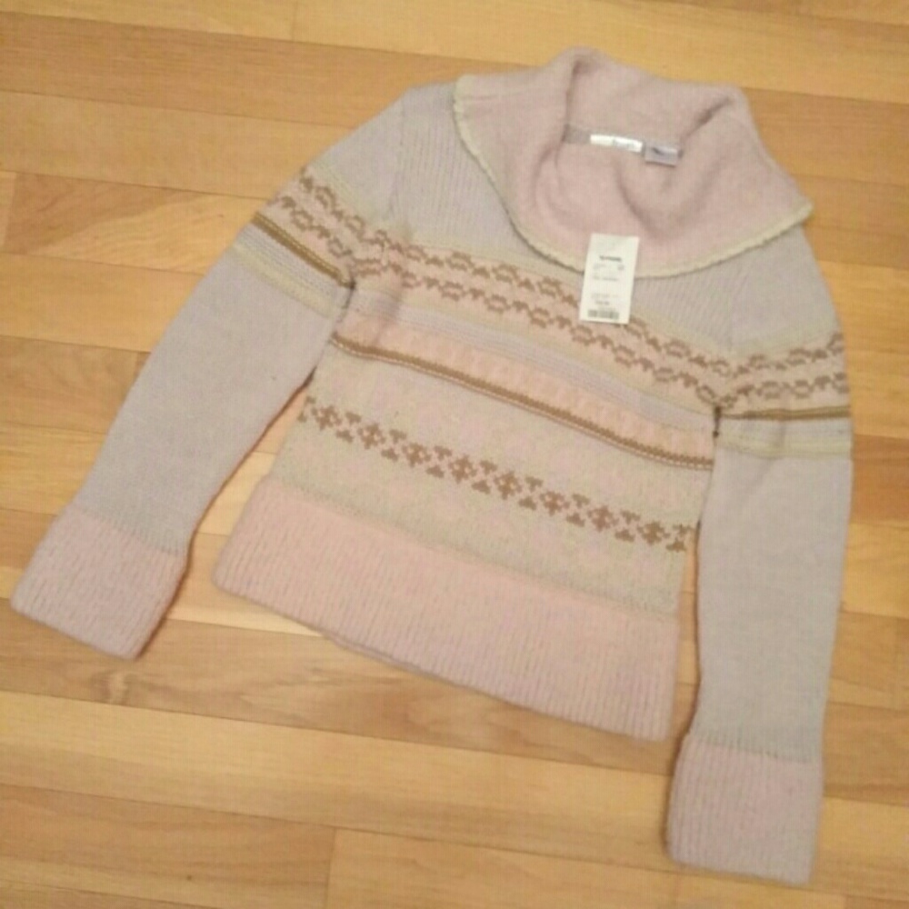NEW Frost Knitted Rose Sweater Pink Chunky Winter