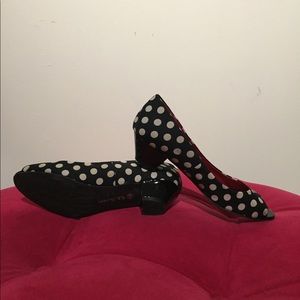 Chinese Laundry polka dot peep toe heels