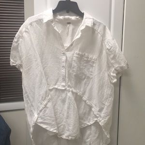 FREE PEOPLE size small oversized white shirt sleev