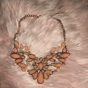 Rose gold and peach statement necklace