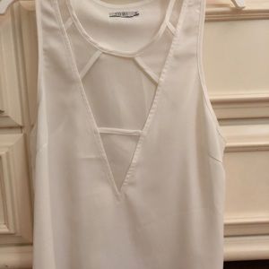 TOBI white mesh tank top