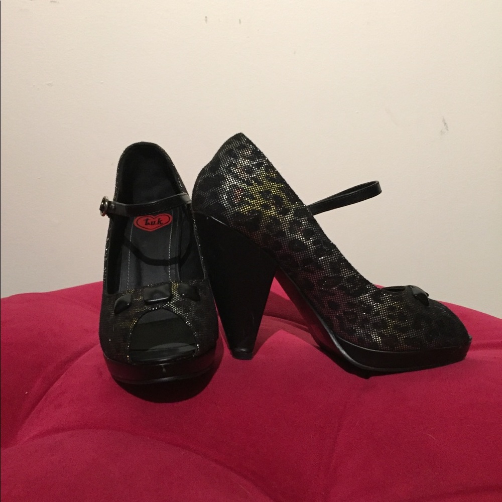 T.U.K. leopard heels