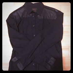 Zara Limited Edition Leather Button Up