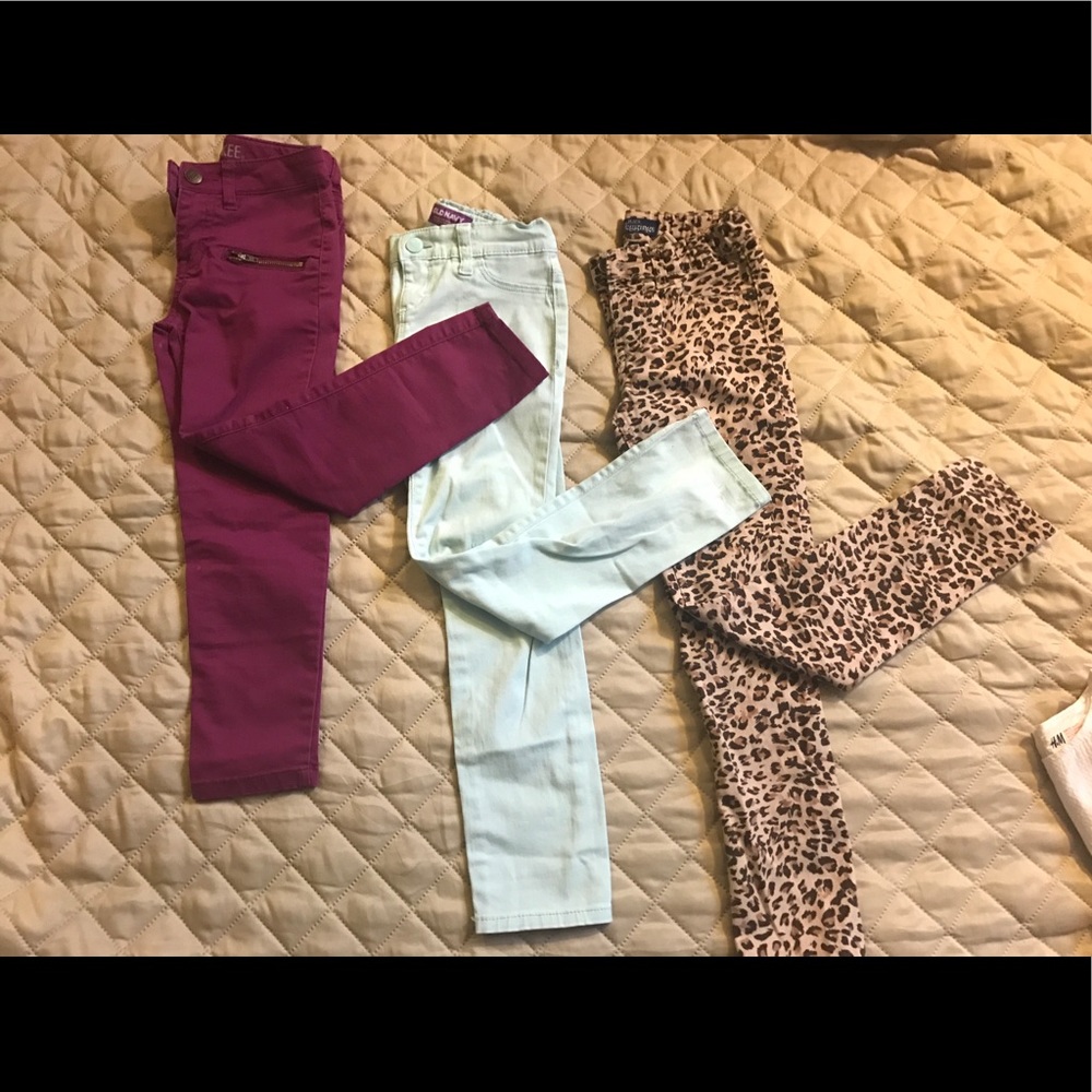 Girls Denim and Printed Pants