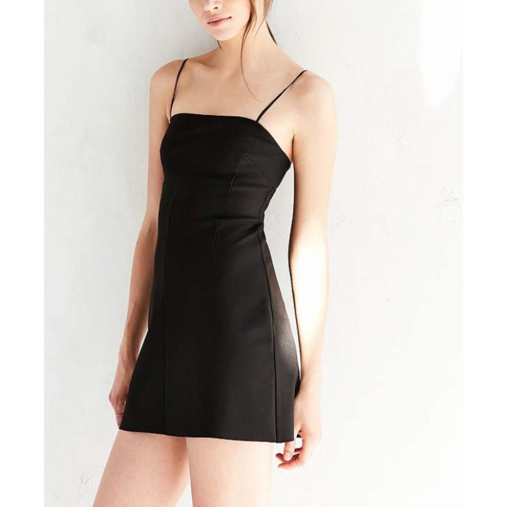 Silence + noise black mini dress