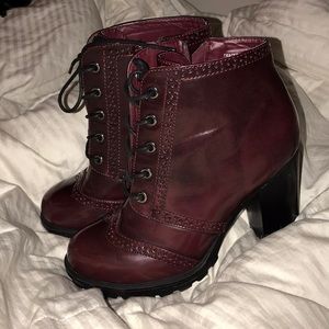 Cherry red boot heels