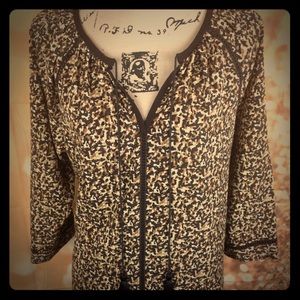 MICHAEL KORS Tassel Animal Print Medium Blouse
