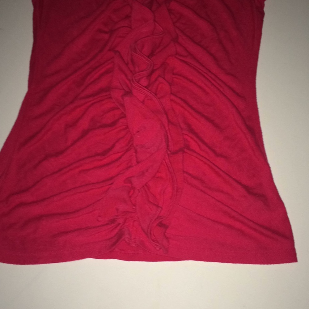 Express Ruffle Neckline Fitting Top - Picture 6 of 6
