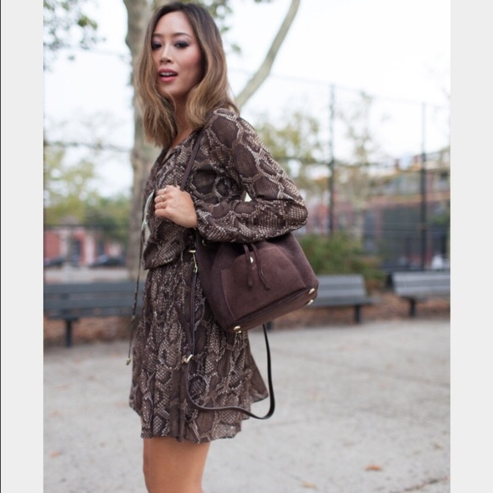 Michael Kors Python Print Peasant Dress