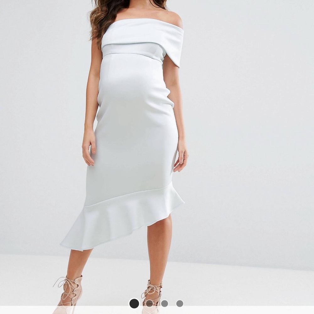 ASOS one shoulder peplum midi dress