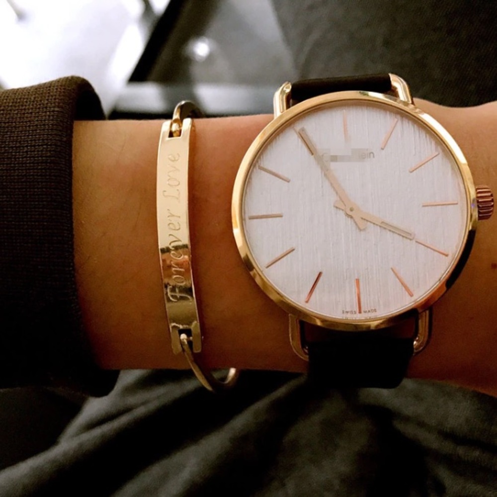 Forever love gold bangle bracelet