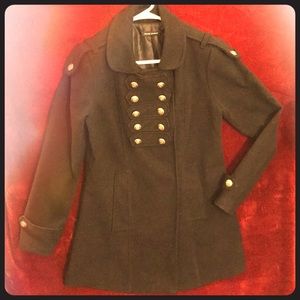 Women’s military style wool pea coat