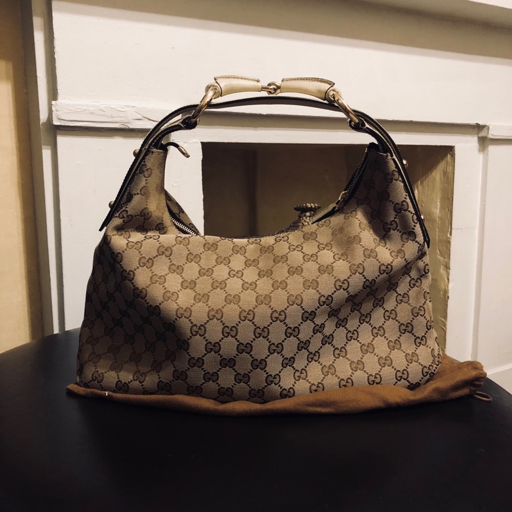 GUCCI monogram horsebit hobo