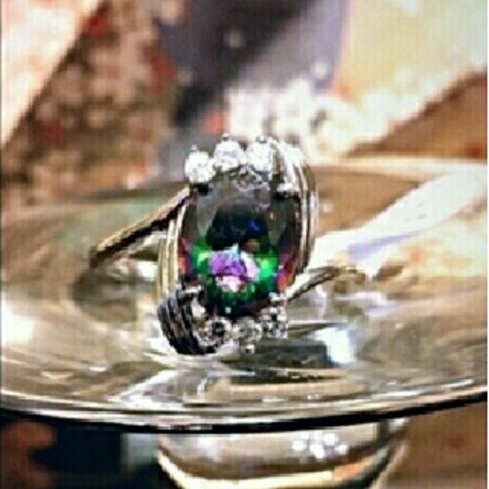 Rainbow Mystic Topaz Sterlind Silver Ring