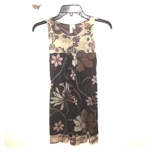 Black printed net top or dress