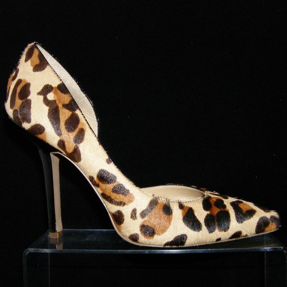 BCBG Paris Jaze pointed leopard pony hair heel 9B - Picture 7 of 8