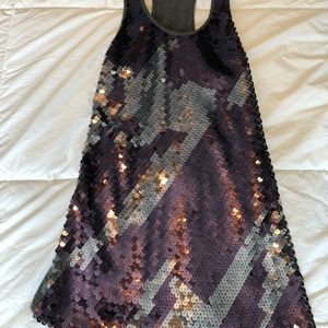 Forever 21 silver/purple sequins mini dress/tunic