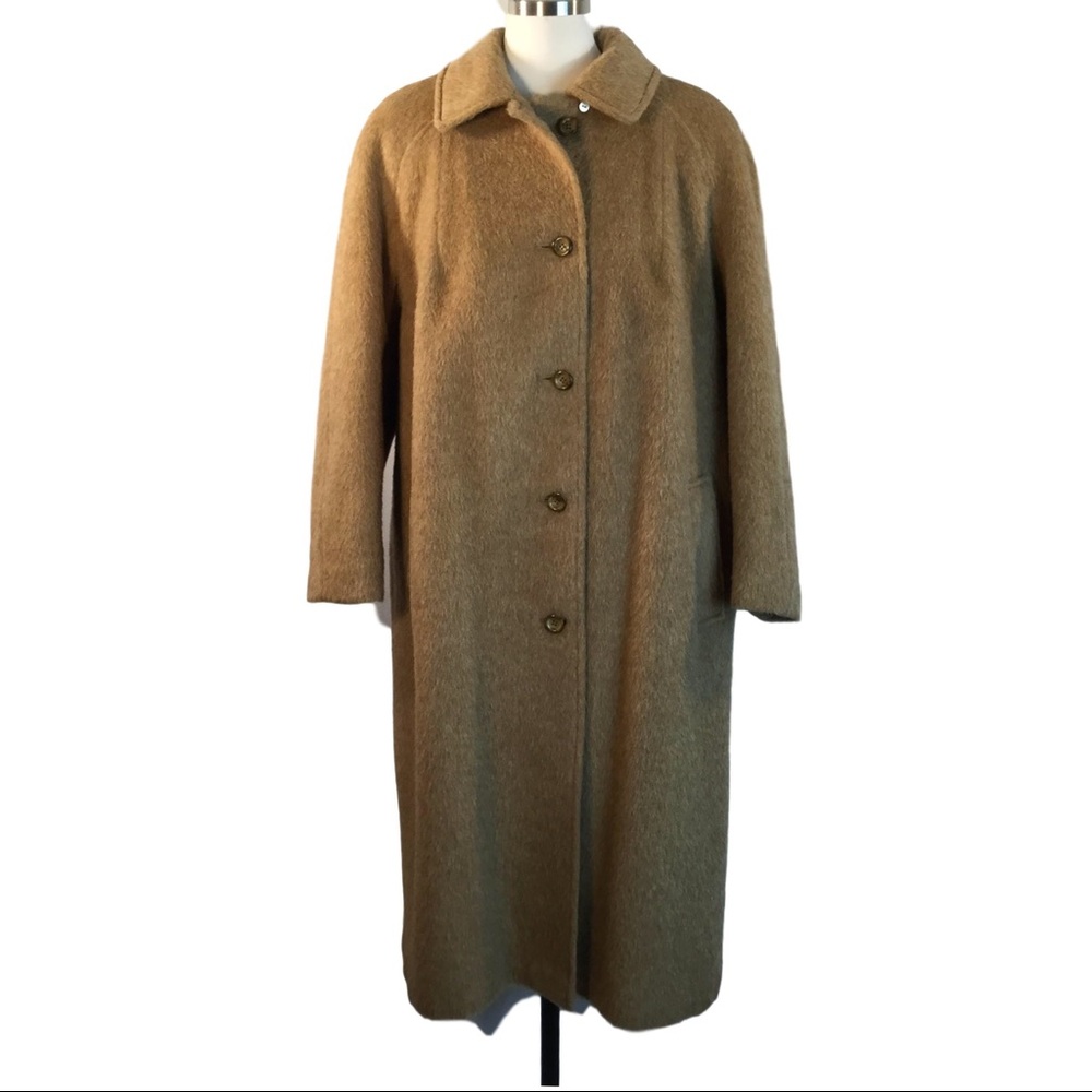 Vtg Sears Llama Tan Latte Wool Coat S/M