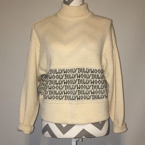 Vintage Wooly Bully Crop High Neck Sweater
