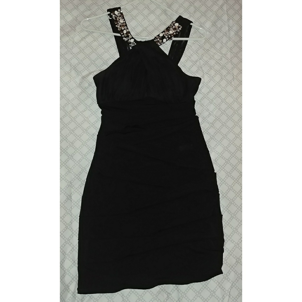 Black Dress with Bedazzled Straps