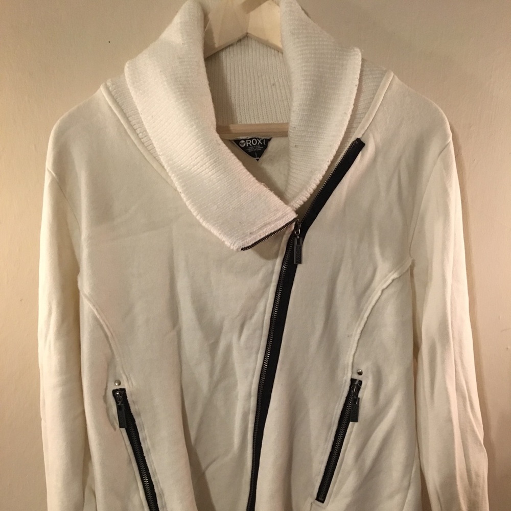 Juniors Roxy White Zip Up Jacket