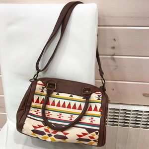 Covertible Faux Leather Tribal Print Purse