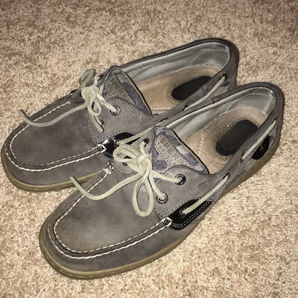 Gray Sperry Boat Shoes