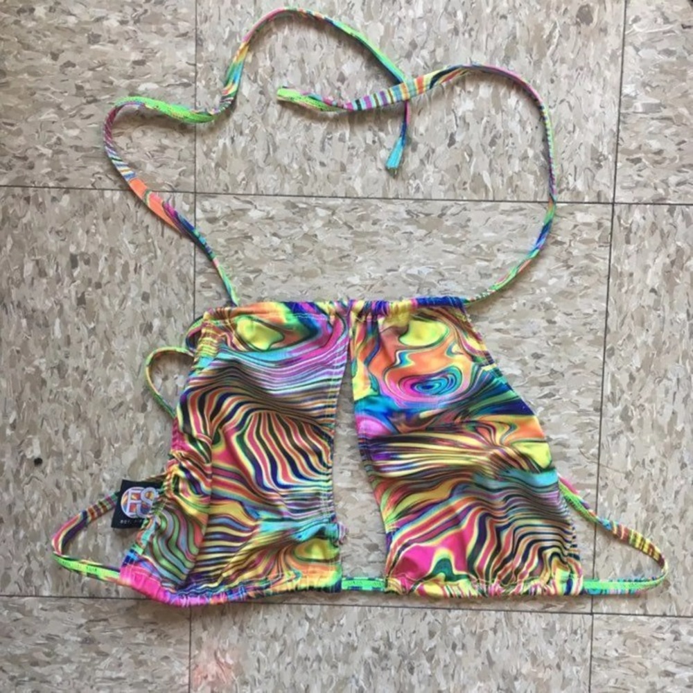 *SOLD ON MERC Acid trip keyhole rave halter top