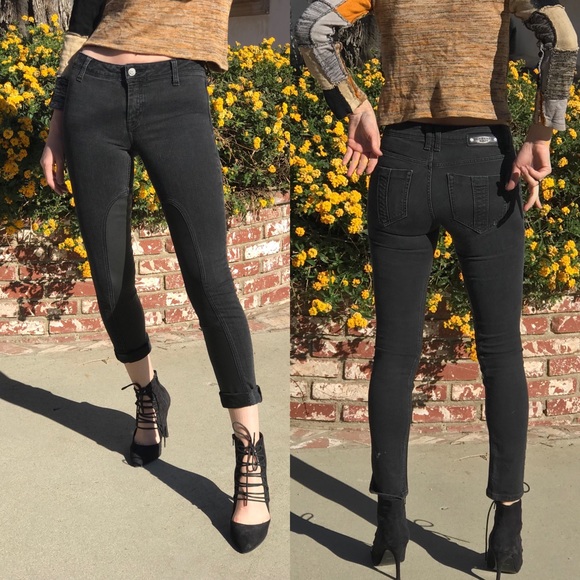Burberry Pants - BURBERRY 25 LAMB LEATHER PANEL JEANS SKINNY PANTS