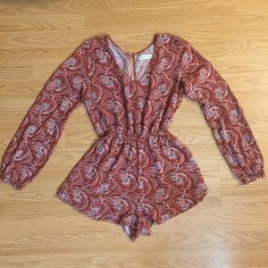Abercrombie & Fitch Long Sleeve Pattern Romper
