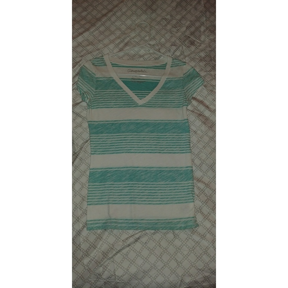 Aeropostale Striped V-Neck