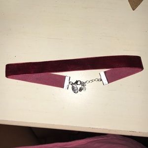 Maroon velvet choker