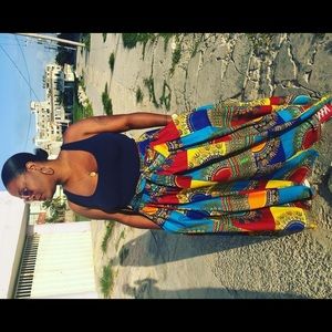 African print oversized skirt