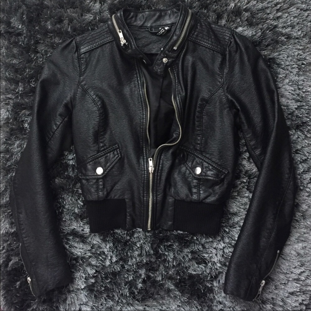 Black leather jacket