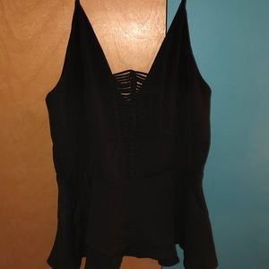 Black peplum tank size S