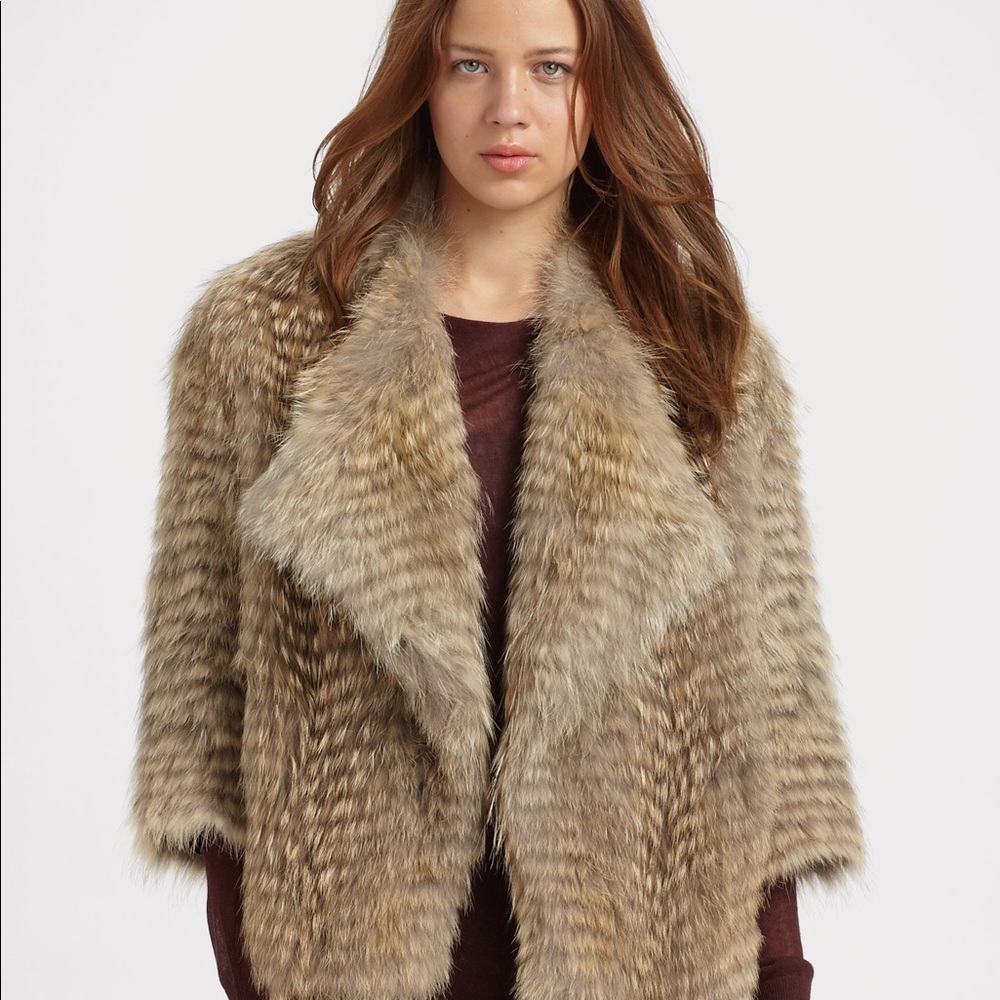 Women’s Natural Coyote Fur Shrug Coat