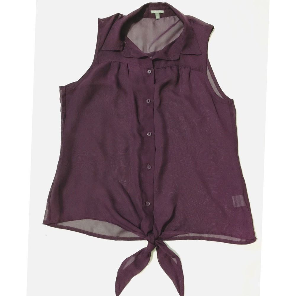 Charlotte Russe sheer dark purple blouse