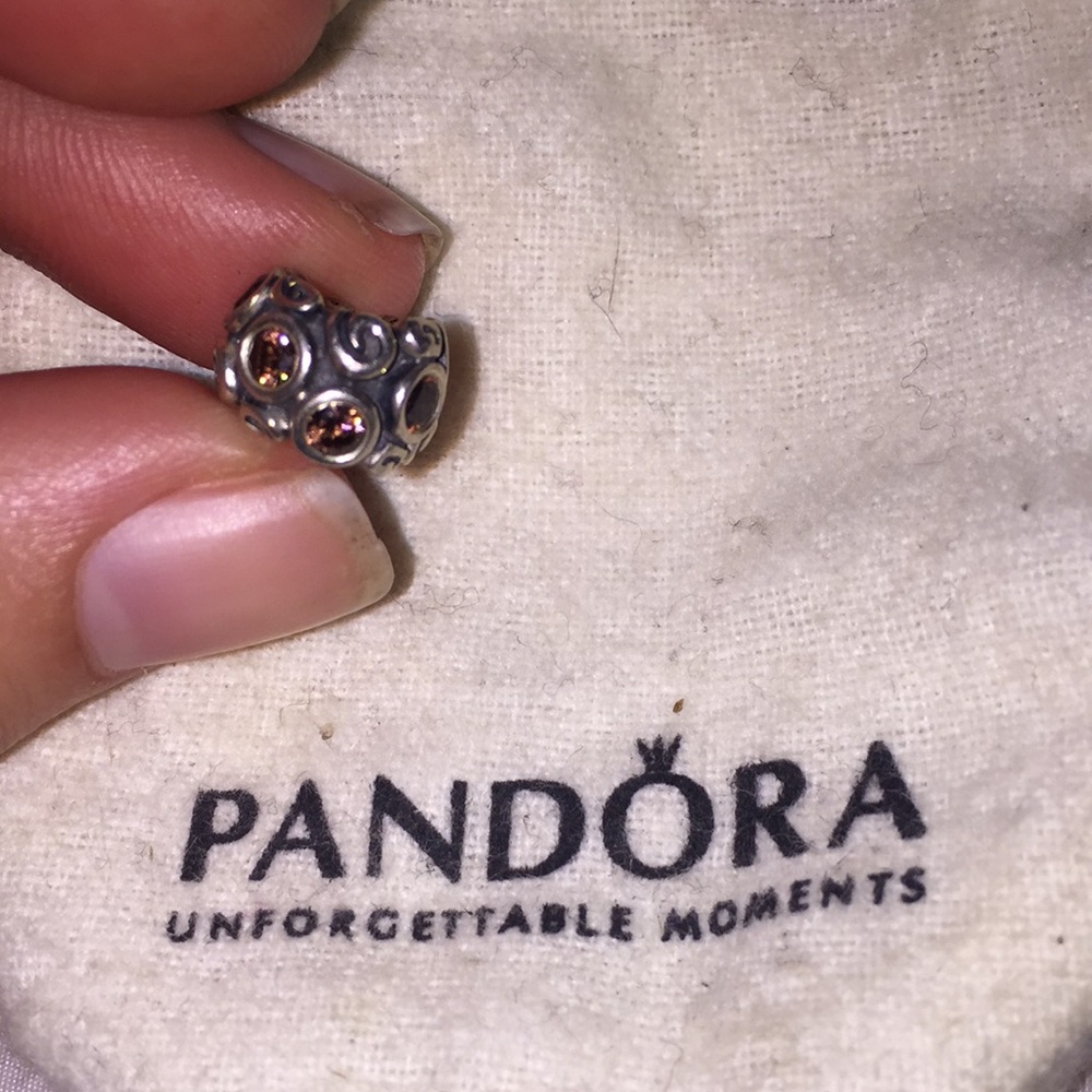 Pink gem stone pandora charm