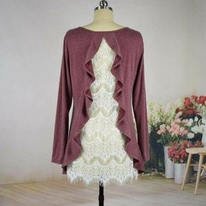 Adorable lace back top