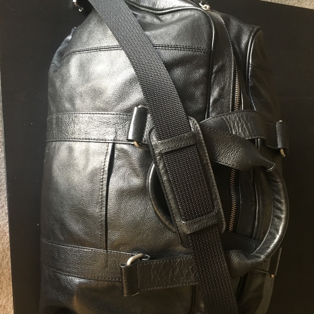 Banana republic leather duffel bag