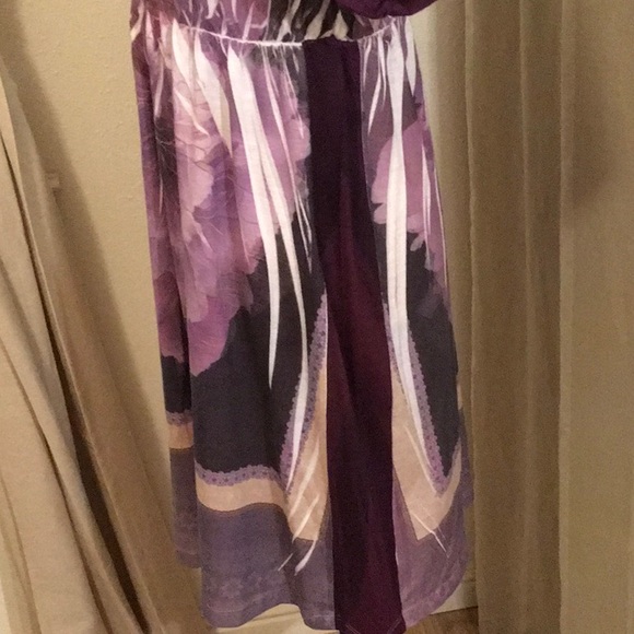 mi manchi purple floral tunic dress M Sz 💜 - Picture 5 of 6