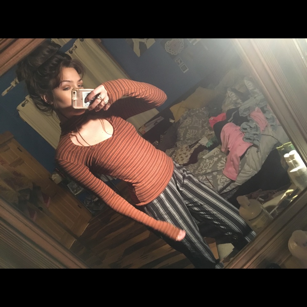 Urban outfitters orange stripe top