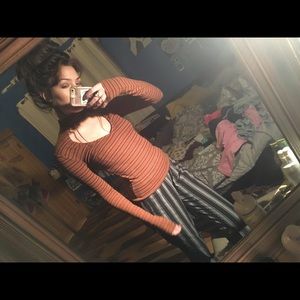 Urban outfitters orange stripe top